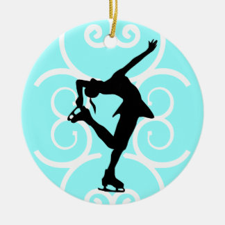 Figure Skater Ornament - Ice Blue - personalize it