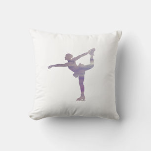 Figure Skater Painting Purple Throw Pillow