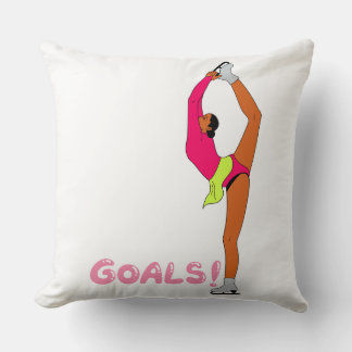 Figure Skater Performing Biellmann Spin GOALS! Throw Pillow