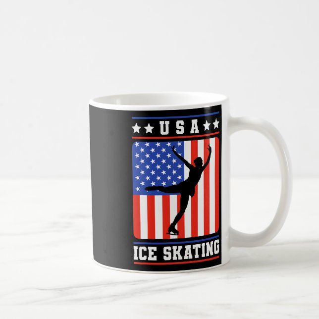 Figure Skater Usa Ice Skating  Coffee Mug (Right)