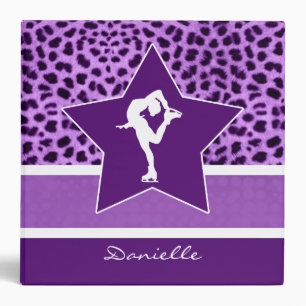 Figure Skater w/ Purple Cheetah Print and Monogram Binder