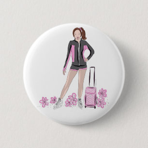 Figure Skater With Zuka Bag 2 Inch Round Button