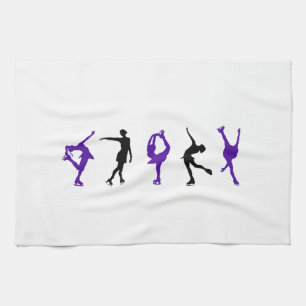 Figure Skaters - Purple & Black Kitchen Towel