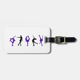 Figure Skaters - Purple & Black Luggage Tag