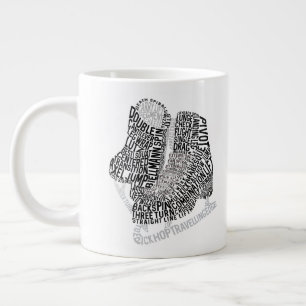 Figure Skates Word Art Ice Skating  Large Coffee Mug