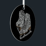 Figure Skates Word Art Ice Skating Metal Ornament<br><div class="desc">Holiday ornament.
Word art design featuring a pair of figure skates made entirely from terminology and words associated with ice skating.</div>