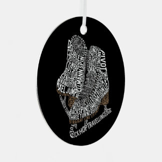 Figure Skates Word Art Ice Skating Metal Ornament