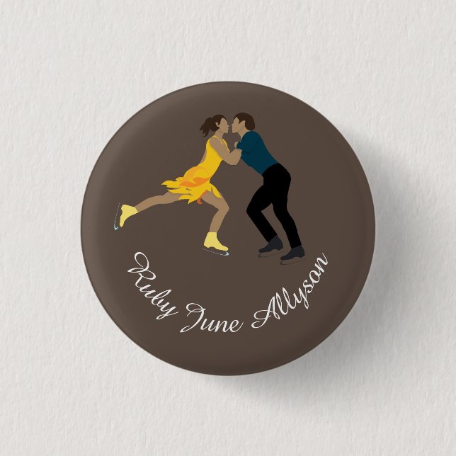 Figure Skating 1 Inch Round Button (Front)