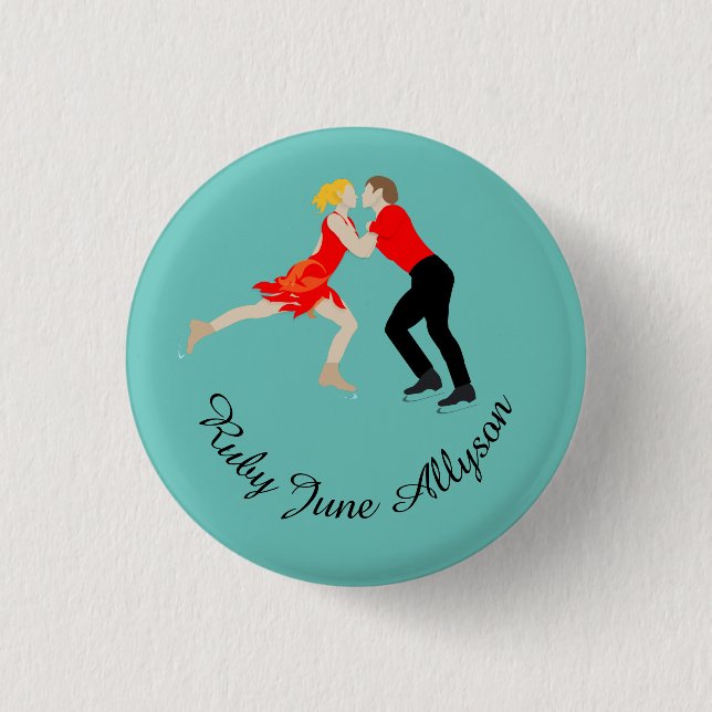 Figure Skating 1 Inch Round Button (Front)