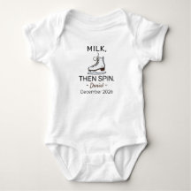 Figure Skating Baby Announcement Milk Then Spin