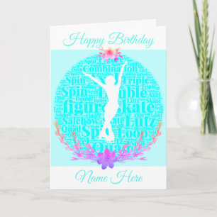 Figure Skating Birthday Card Customize
