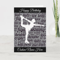 Figure Skating Birthday Card Personalized