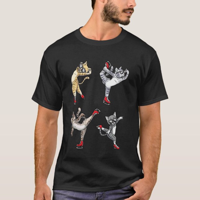 Figure Skating Cat T-Shirt (Front)