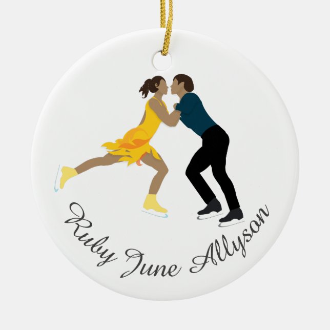 Figure Skating Ceramic Ornament (Front)