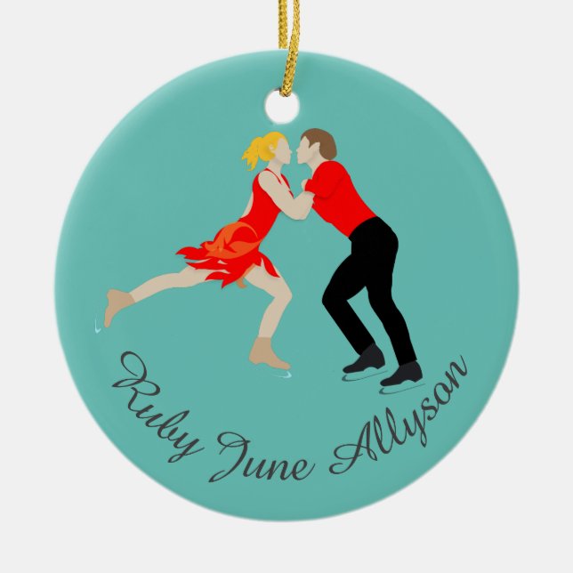 Figure Skating Ceramic Ornament (Front)