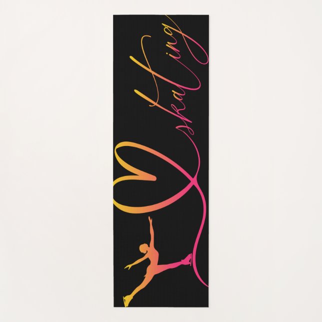 Figure Skating Custom Name Yoga Mat (Front)