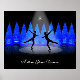 Figure skating Follow your dreams poster