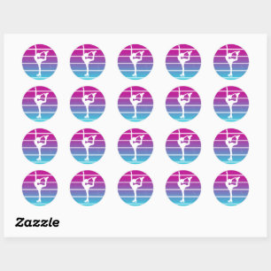 Figure Skating Girl  Classic Round Sticker