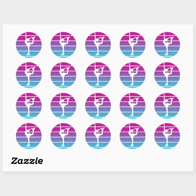 Figure Skating Girl  Classic Round Sticker (Sheet)
