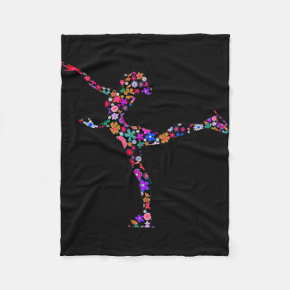 figure skating  girls and women ice skating fleece blanket