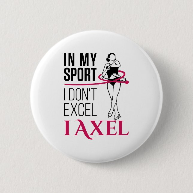 Figure Skating Girls Axel 2 Inch Round Button (Front)