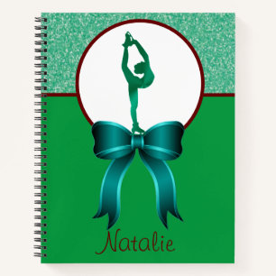Figure Skating Glitter and Bow Notebook