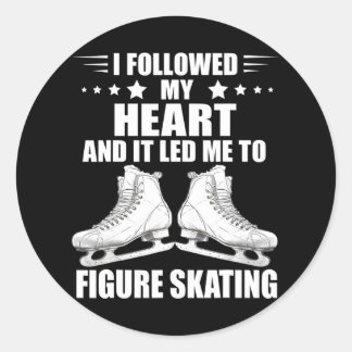 Figure Skating I Followed My Heart Ice Skating Classic Round Sticker