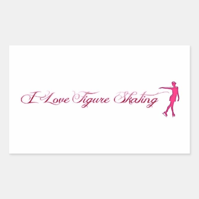 Figure Skating (I Love) Pink/Purple Skater Sticker (Front)