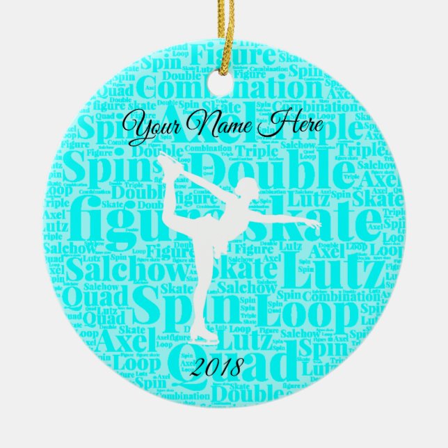 Figure Skating Ice Personalized Ornament (Front)