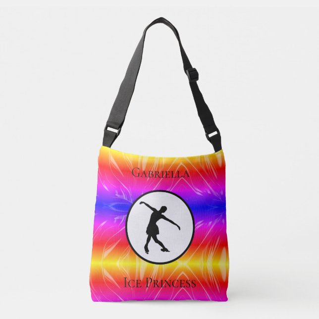 Figure Skating "Ice Princess" Rainbow Crossbody Bag (Front)