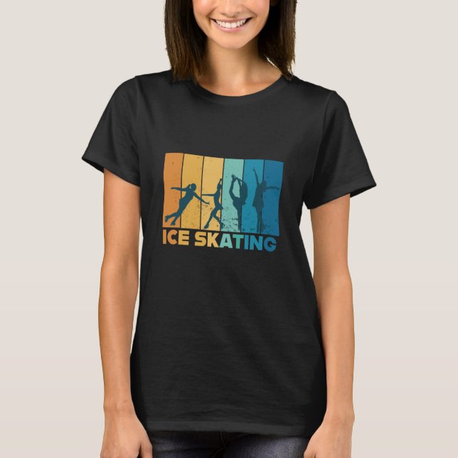 Figure Skating Ice Skater Vintage Retro T-Shirt (Front)