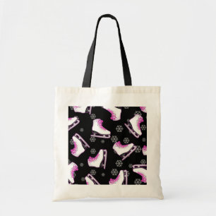 Figure Skating - Ice Skates Black and Pink Tote Bag