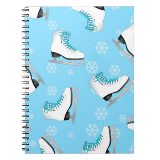 Figure Skating - Ice Skates Blue with Snowflakes Notebook