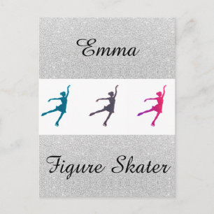 Figure Skating / Ice Skating Custom Name Postcard