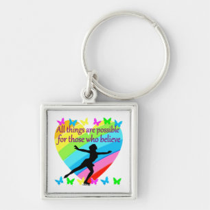 FIGURE SKATING INSPIRATIONAL QUOTE DESIGN KEYCHAIN