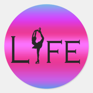 figure skating "life" - Purple & Pink Sticker