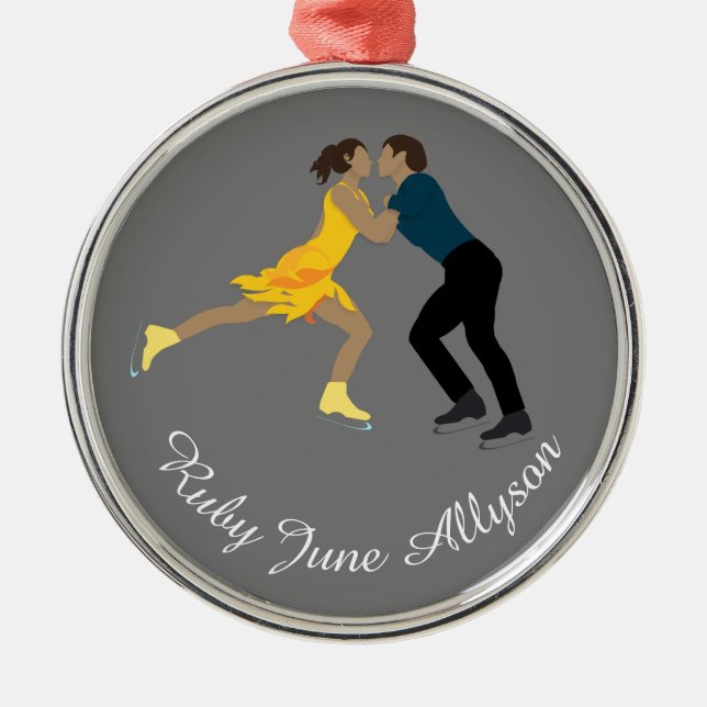 Figure Skating Metal Ornament (Front)