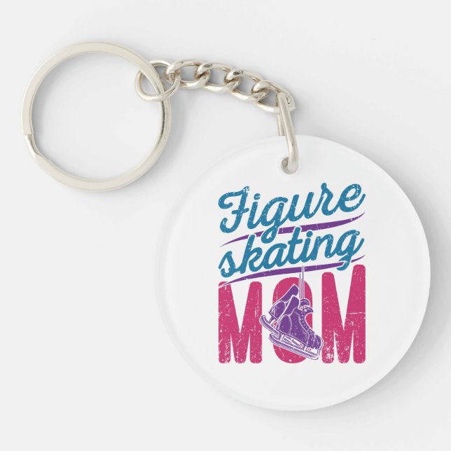 Figure Skating Mom Ice Skating Mother Mama Keychain (Front)