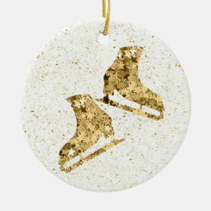Figure skating ornament - Gold stars (female)