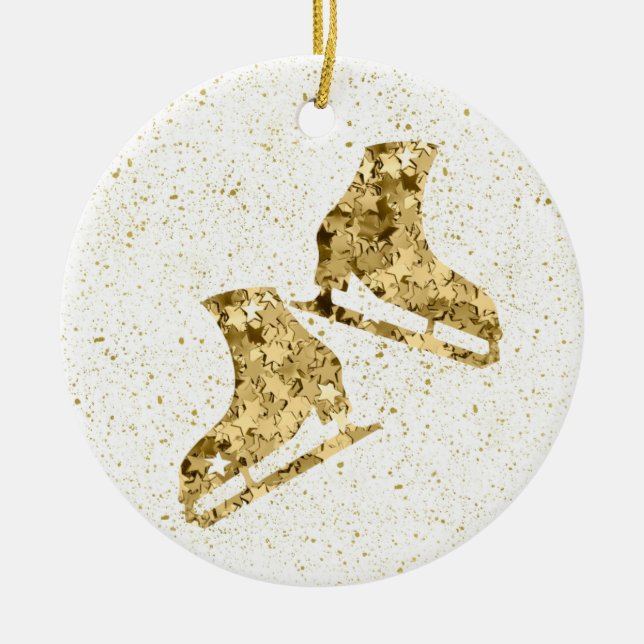 Figure skating ornament - Gold stars (female) (Front)