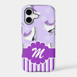 Figure Skating Purple and White Custom Monogram