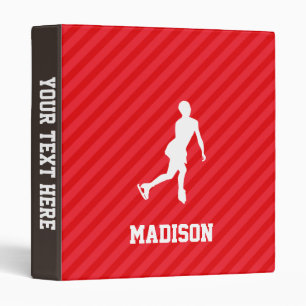 Figure Skating; Scarlet Red Stripes Binder