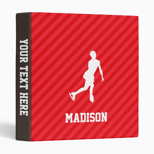 Figure Skating; Scarlet Red Stripes Binder (Front/Spine)