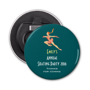 Figure Skating Skate Party Thanks Bottle Opener