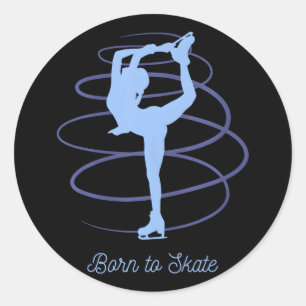 Figure Skating Spinning Skater on Ice Classic Round Sticker
