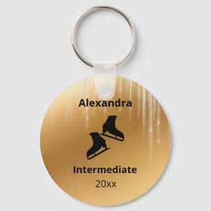 Figure skating test level year gold keychain