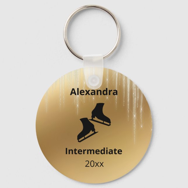 Figure skating test level year gold keychain (Front)