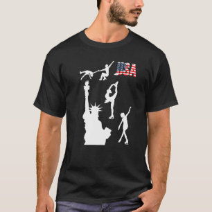 Figure Skating Usa Winter Sports Ice Skating Skate T-Shirt