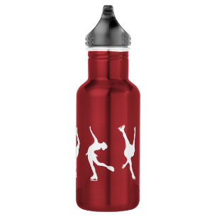 Figure Skating Water Bottle (18 oz), Red