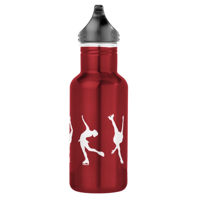 Figure Skating Water Bottle (18 oz), Red (Right)